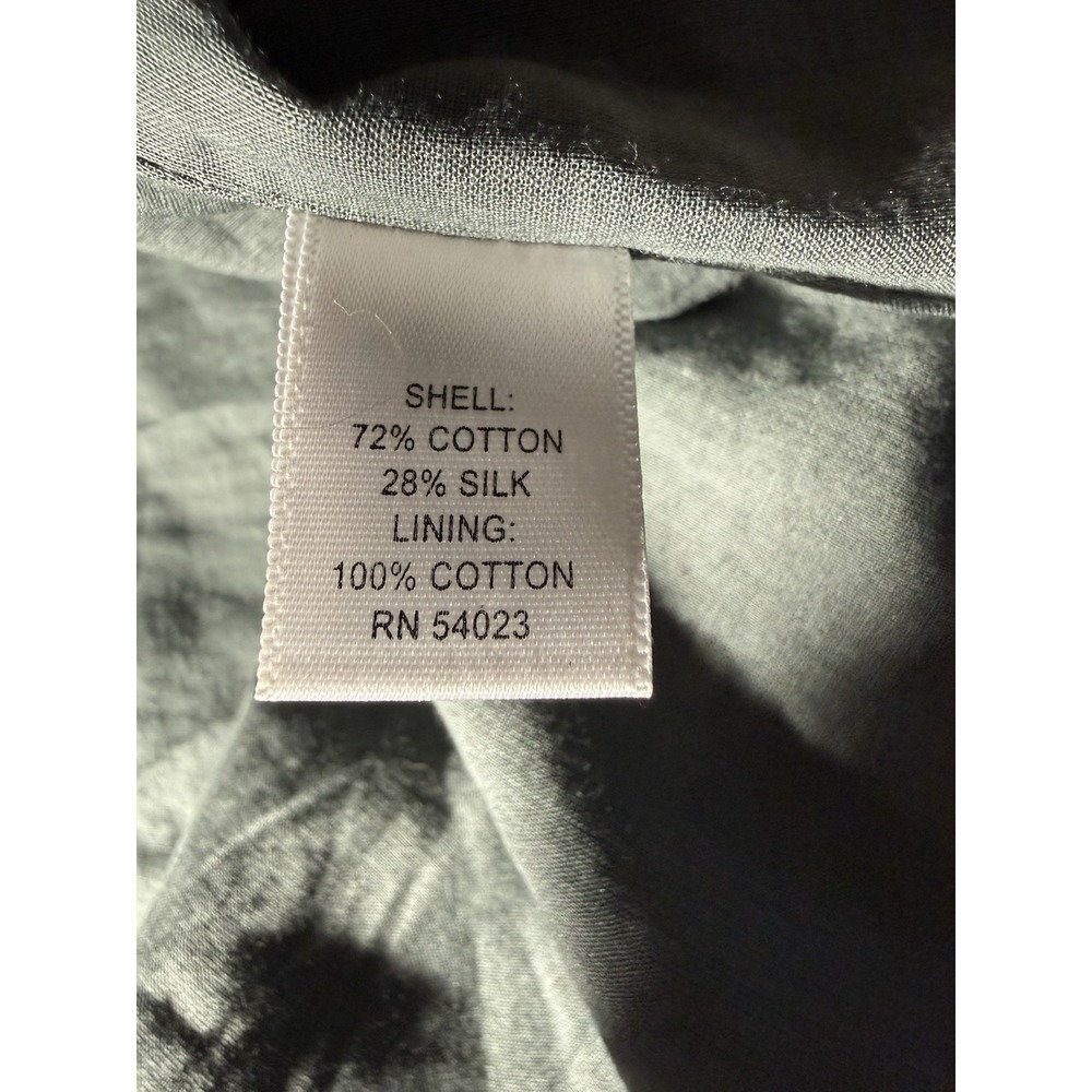 Banana Republic Cotton Silk Ruffle Blouse Gray Sleeveless Tie Neck XS Top - Picture 6 of 8